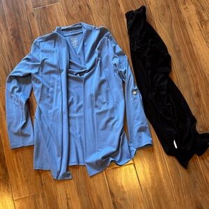 LL Bean long sleeved  Draped Cardigan and Black short sleeved cardigan by AGB